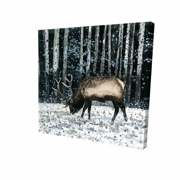 Fondo 32 x 32 in. Caribou in the Winter Forest-Print on Canvas FO2793532